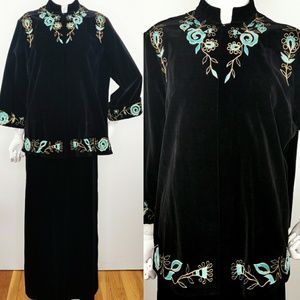 Vintage Stars Yokohama Black Velvet 1950s Suit S/M